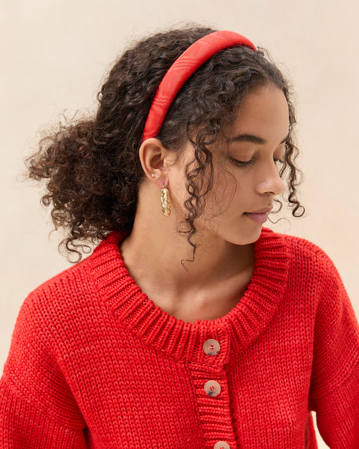 Champagne Shimmer Lame Marina Puffy Headband