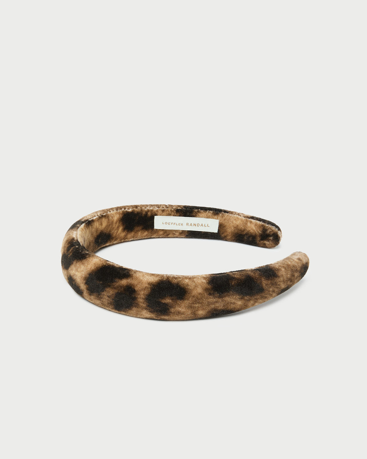 Marina Leopard Puffy Headband in leopard velvet.