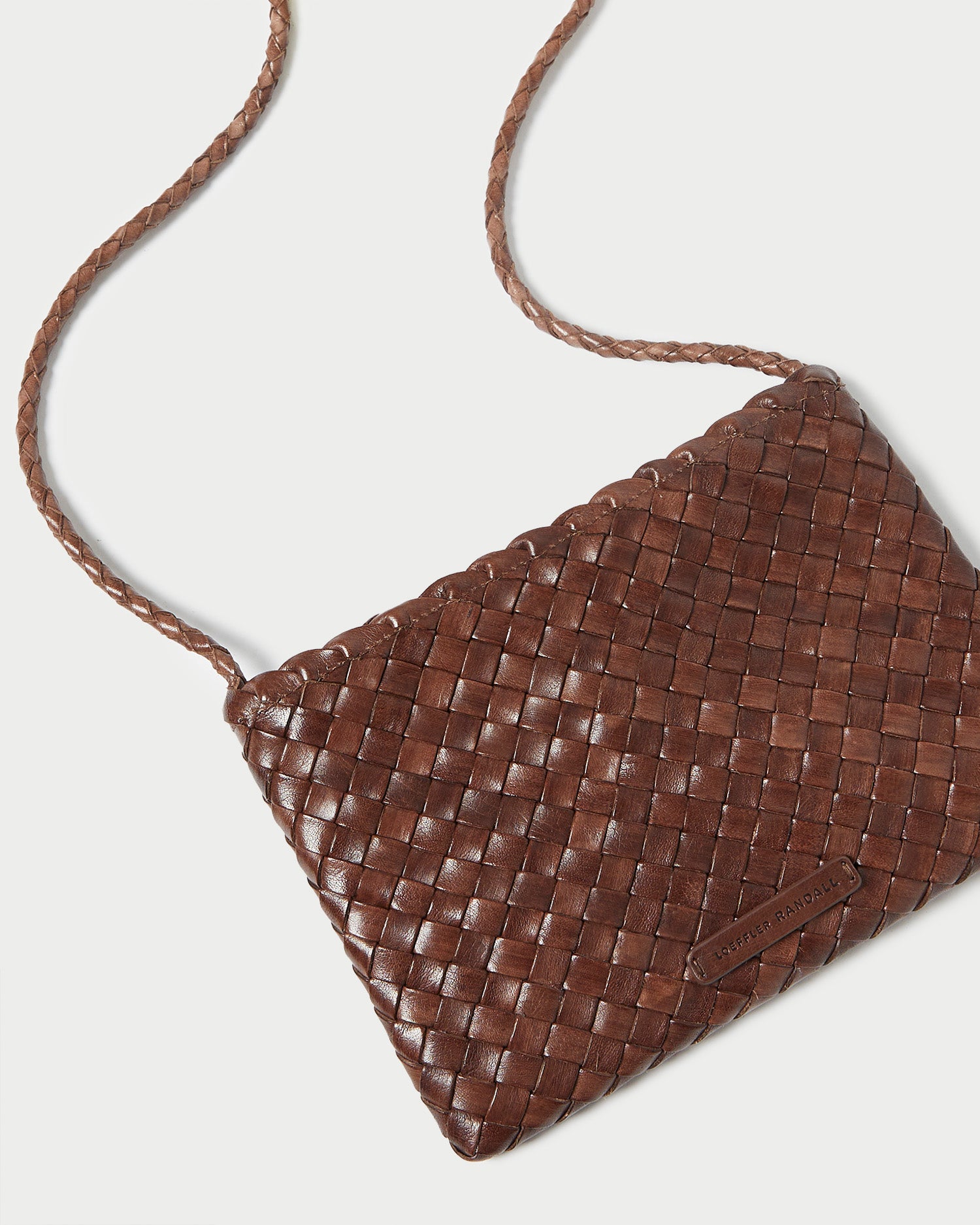 Knott Woven Leather Flap Crossbody Bag