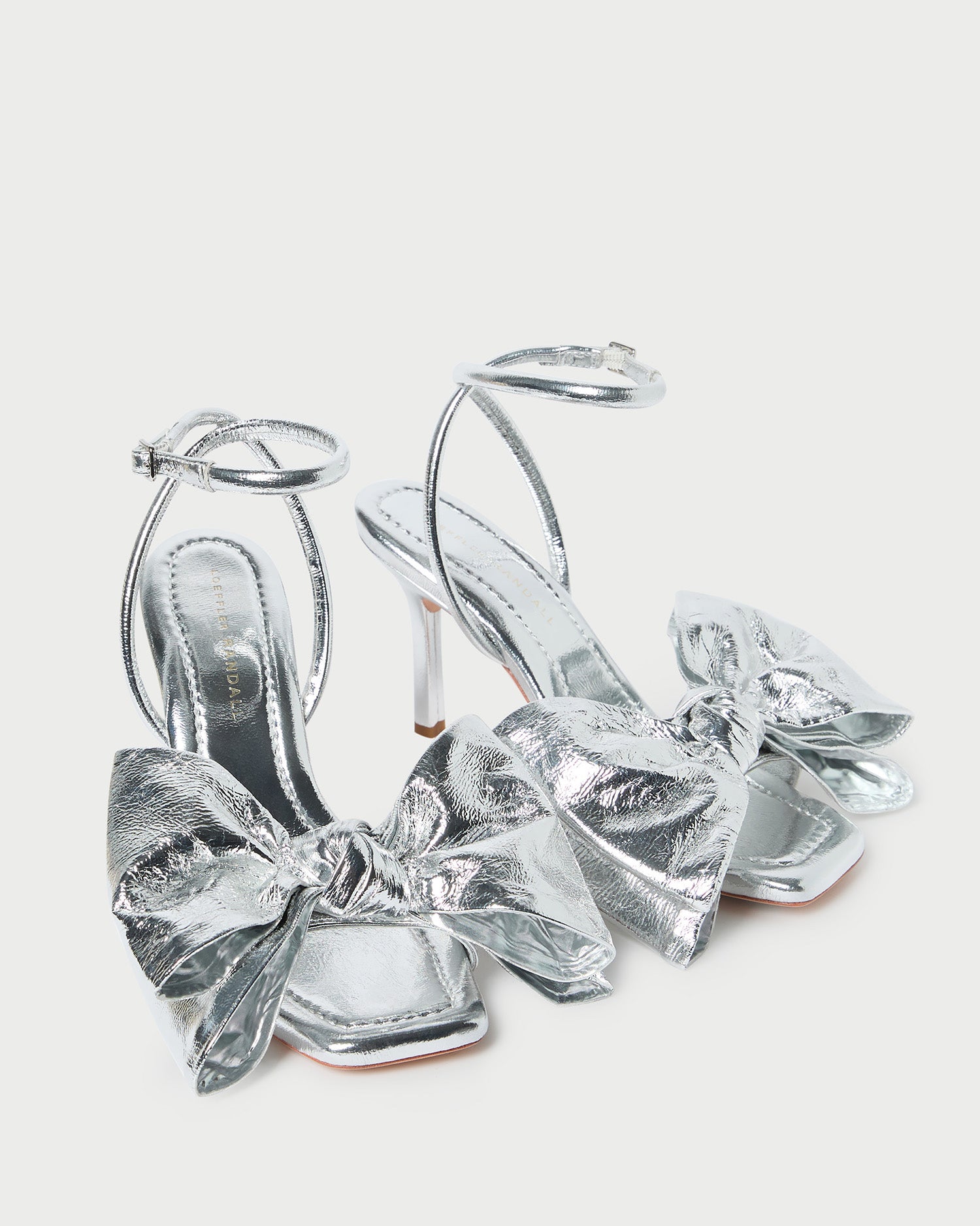Marlena Silver Leather Bow Sandal - Silver / 5 Marlena Silver Leather Bow Sandal - Silver / 5
