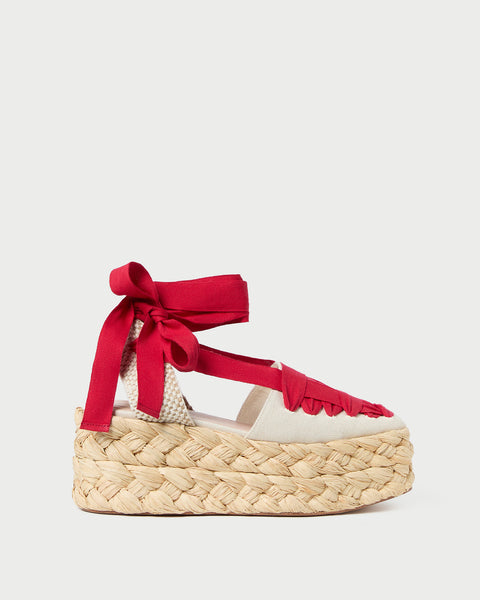 Mason Natural/Red Platform Espadrille | Espadrilles | Footwear