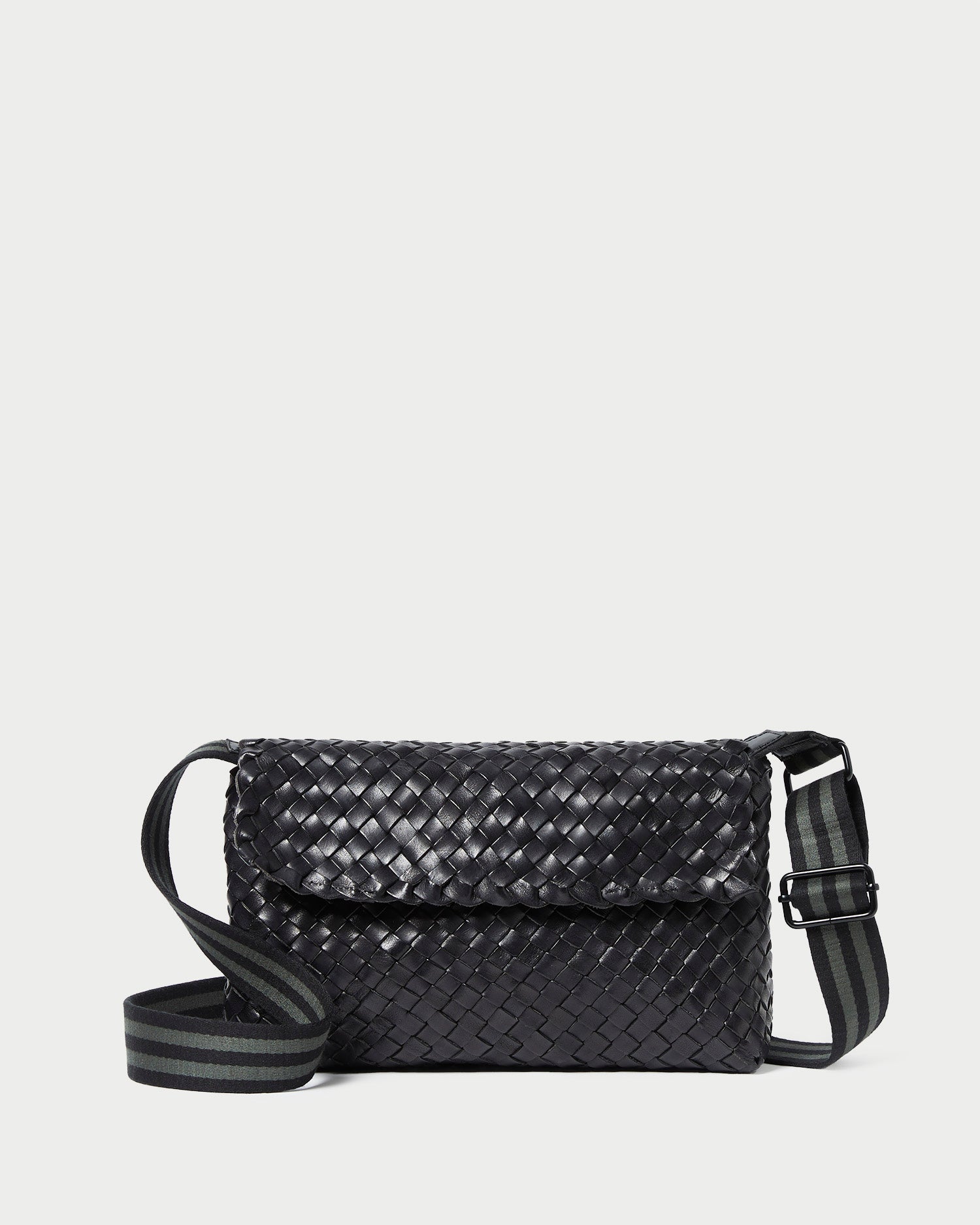 Black Woven Messenger Bag