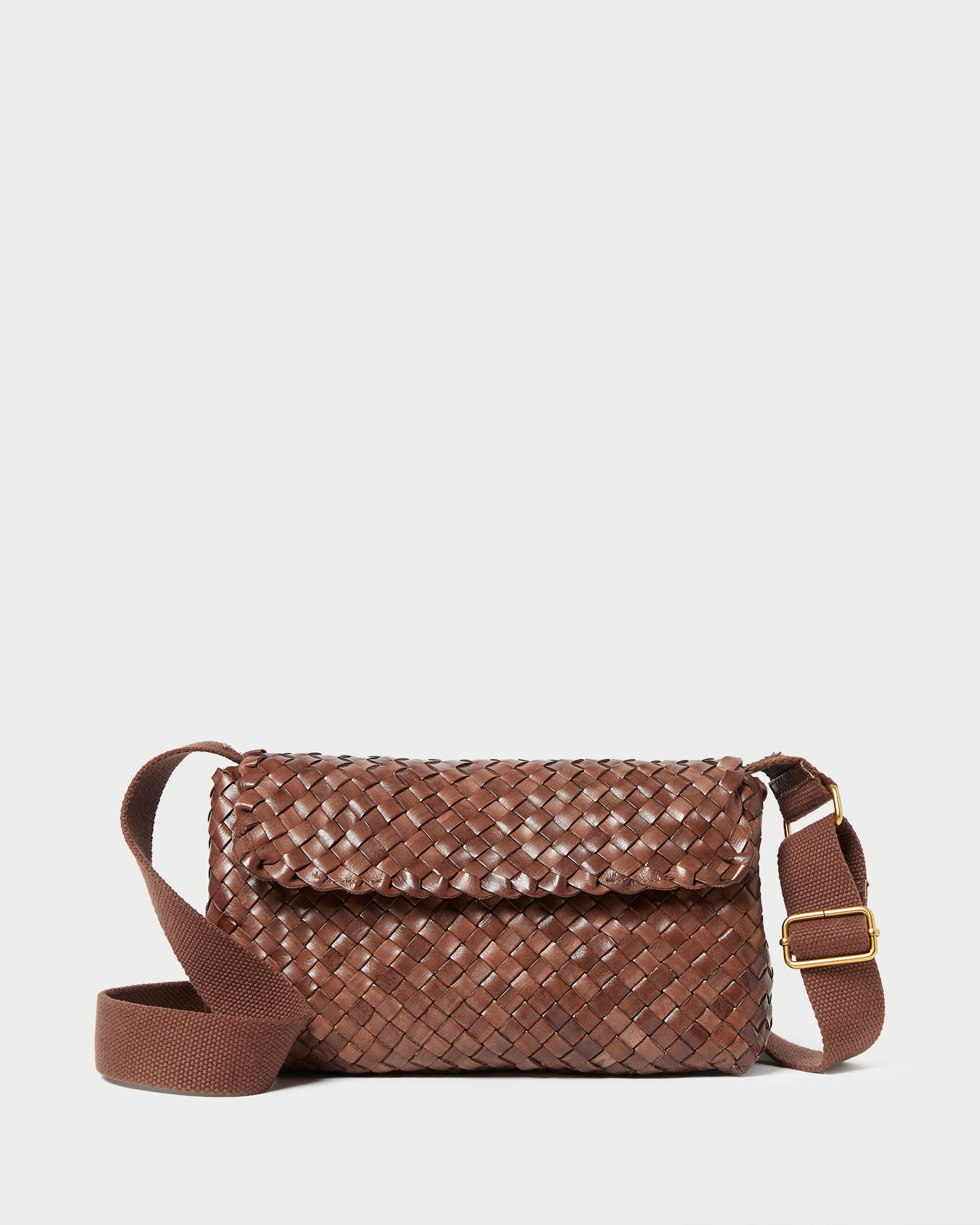 Crossbody Sling Bag in Woven Leather