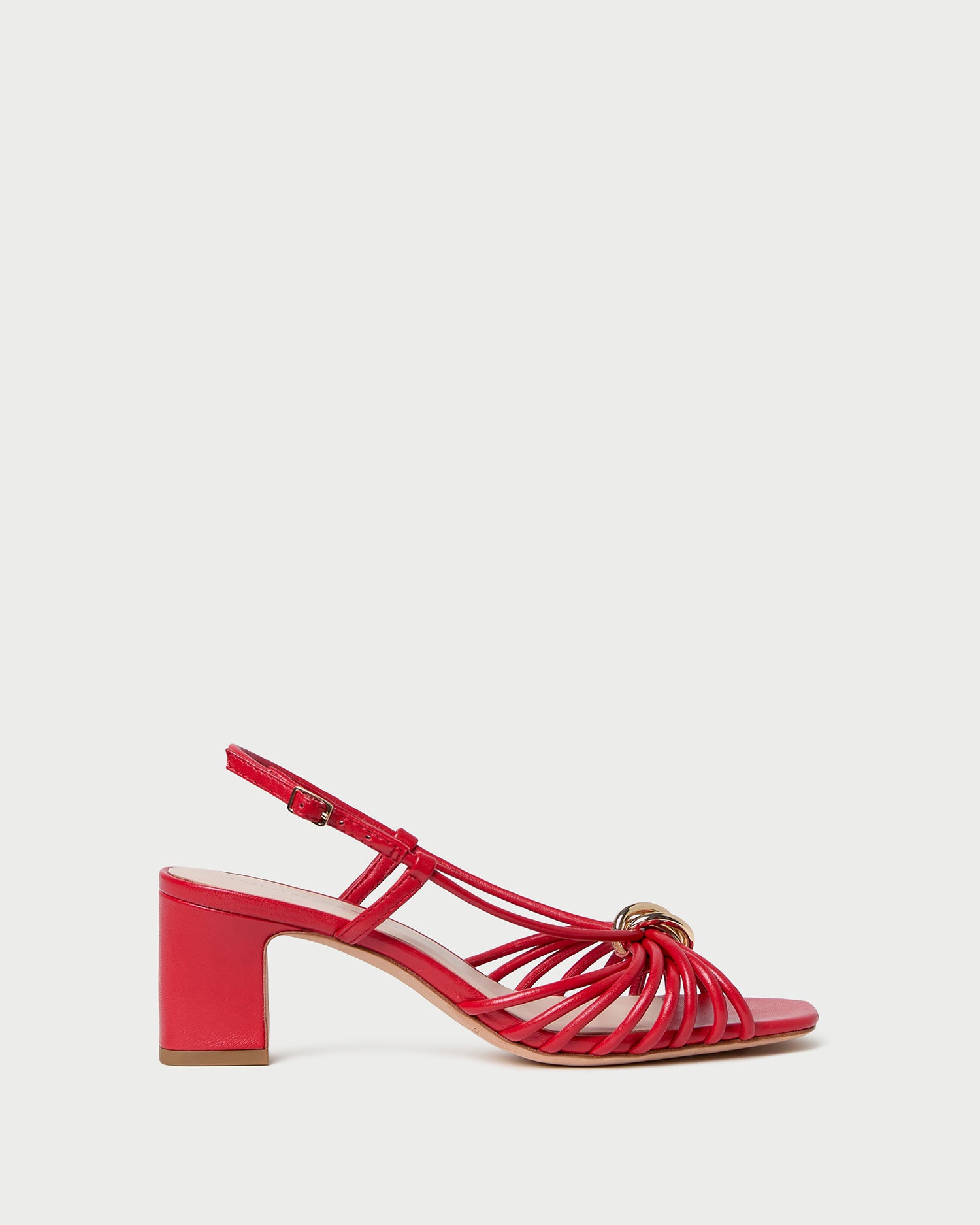 Minna Red Leather Heeled Sandal | Heeled Sandals | Footwear
