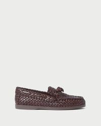 Minnie Espresso Woven Leather Moccasin