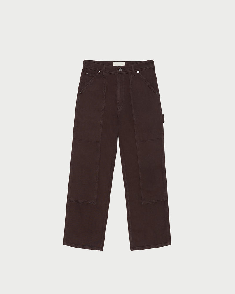 Molly Workwear Jean in dark brown.