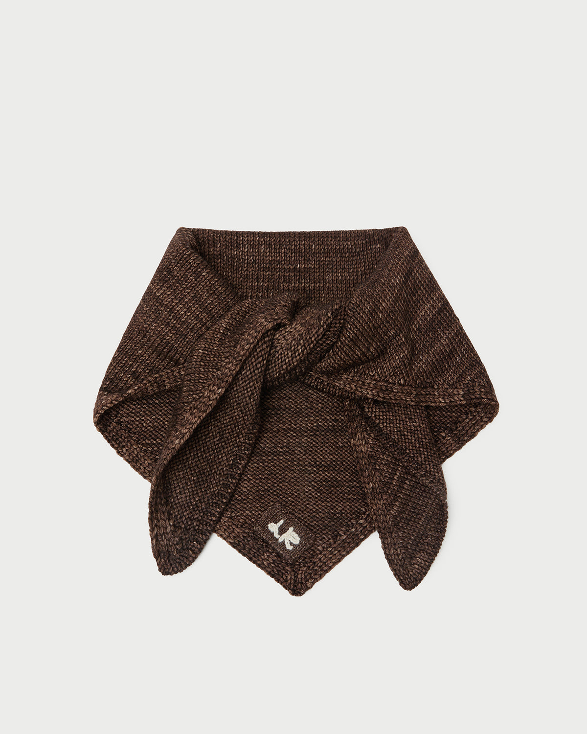 Monty Brown Wool Knit Bandana in brown knit wool.