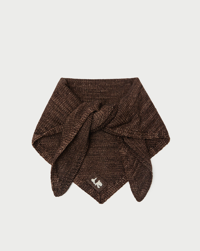 Monty Brown Wool Knit Bandana in brown knit wool.