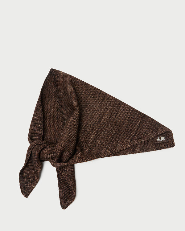 Monty Brown Wool Knit Bandana in brown knit wool.