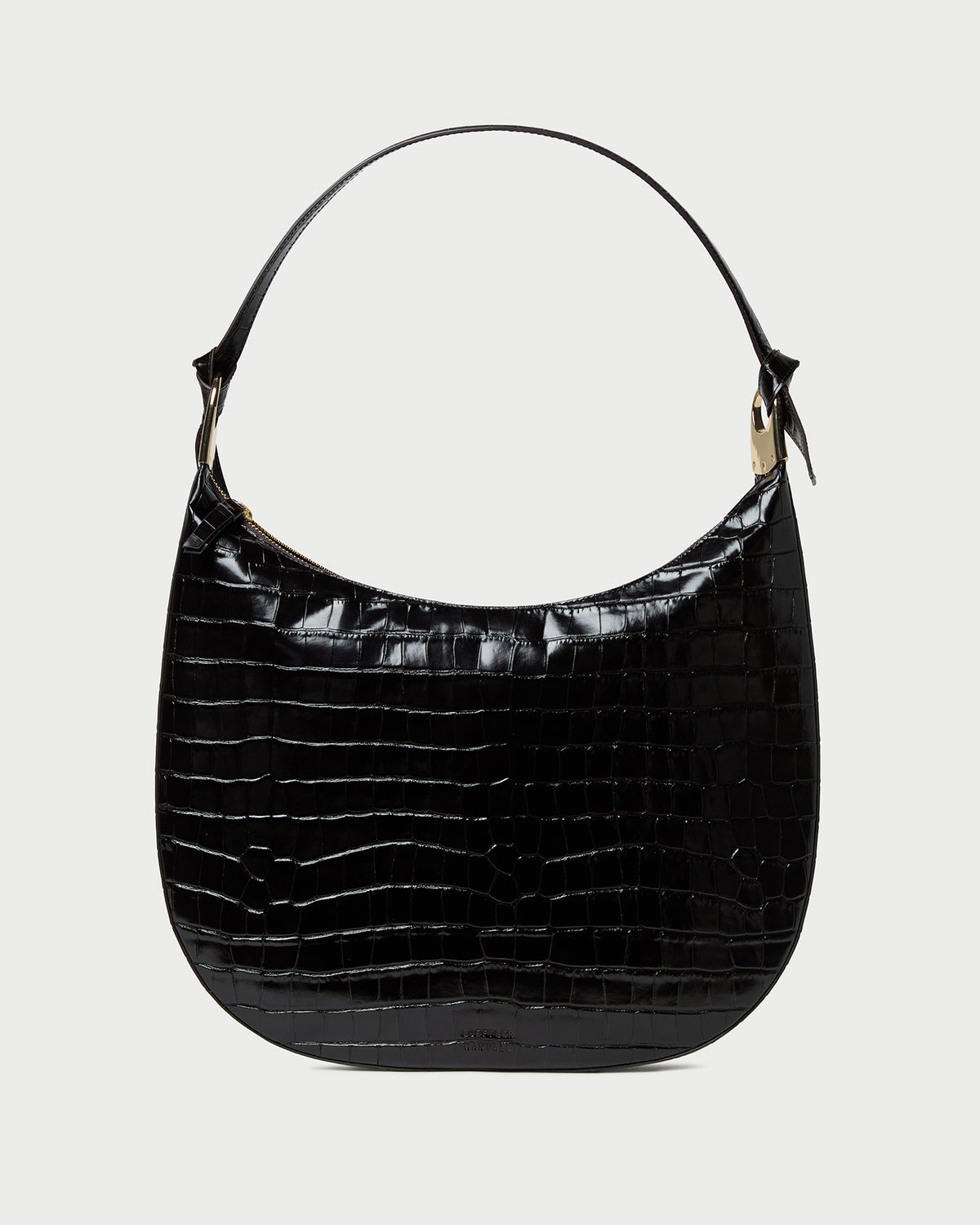 Morgan Crocodile Leather Shoulder Bag in crocodile black leather.