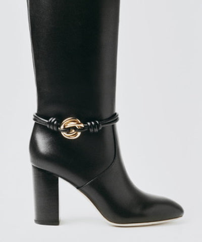 Goldy Black/Gold Leather Tall Boot - Loeffler Randall