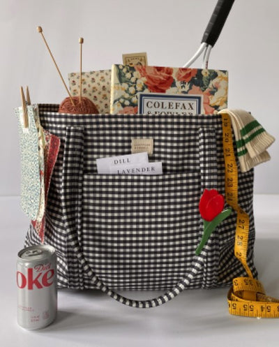 Dina Black/White Gingham Travel Tote - Loeffler Randall