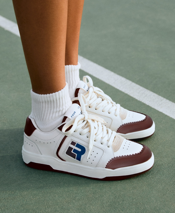 Topspin Cream/Maroon Court Sneaker