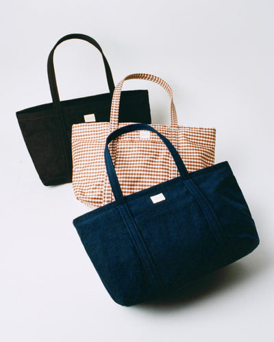 Mira Black Everyday Tote, Mira Brown Gingham Everyday Tote, and Mira Navy Everyday Tote - Loeffler Randall