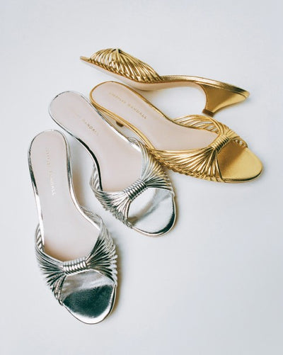 Dixie Gold Leather Kitten Heel and Dixie Silver Leather Kitten Heel - Loeffler Randall