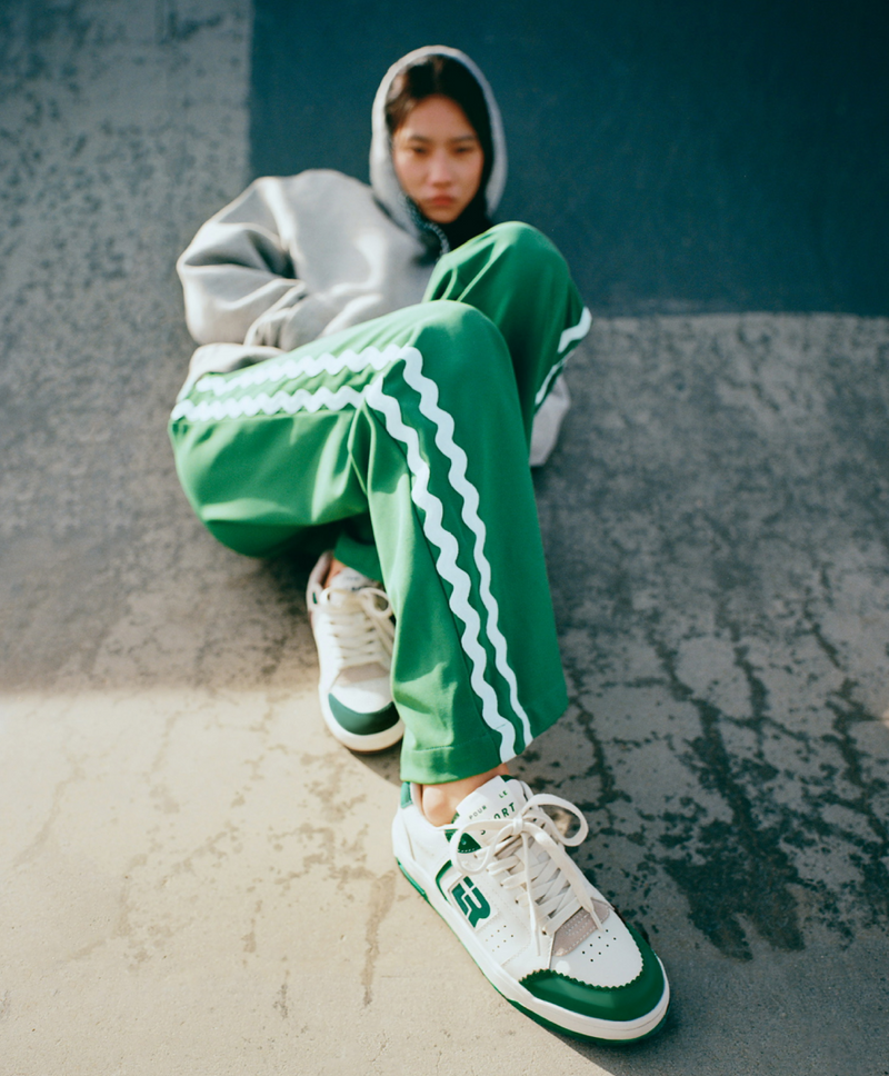 Venus Track Pants in Green and Topspin Cream/Green Court Sneaker