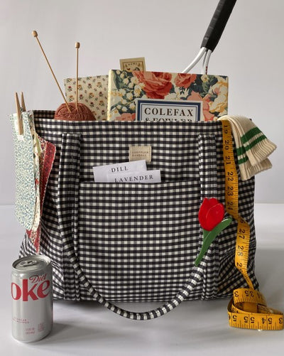 Dina Black/White Gingham Travel Tote - Loeffler Randall