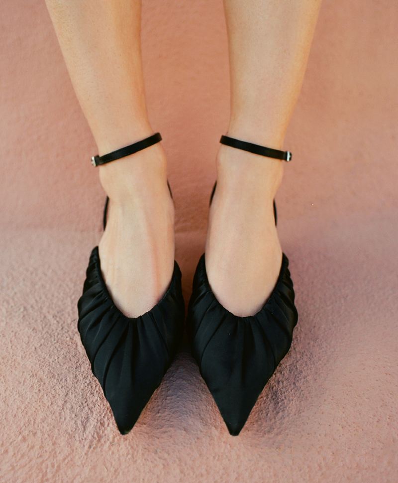 Rio Black Satin Kitten Heel - Loeffler Randall