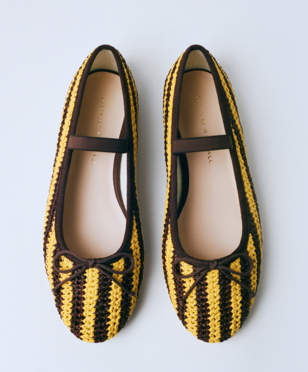 Leonie Yellow/Brown Crochet Ballet Flat - Loeffler Randall