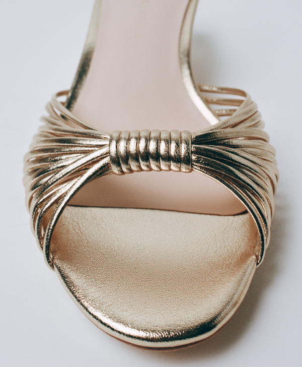 Dixie Gold Leather Kitten Heel - Loeffler Randall