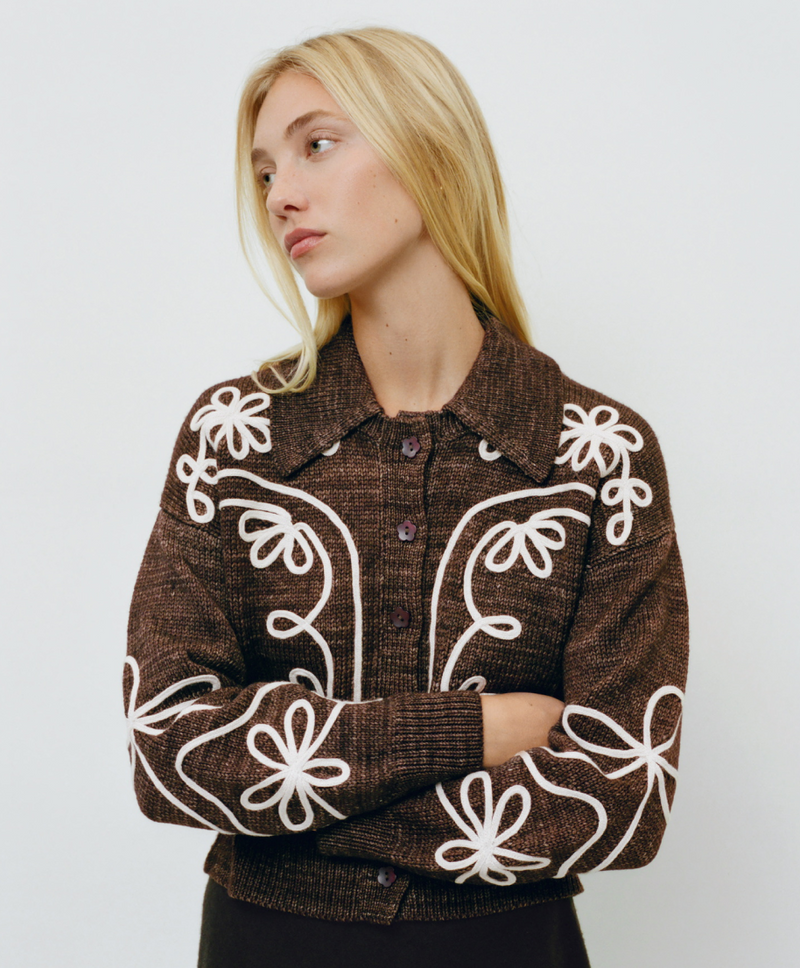 Diaz Sweater in brown wool - Loeffler Randall