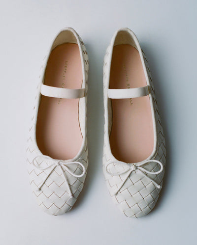 Leonie Cream Woven Ballet Flat - Loeffler Randall