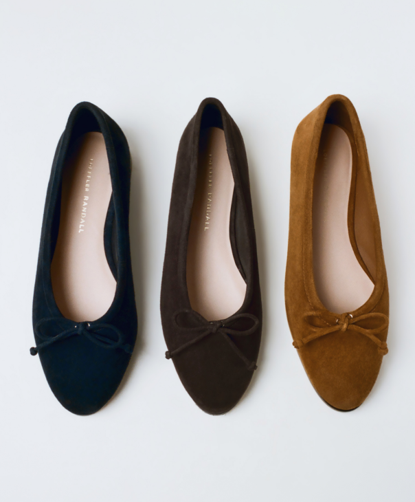 Noelle Navy Suede Ballet Flat, Noelle Brown Suede Ballet Flat, and Noelle Cacao Suede Ballet Flat - Loeffler Randall