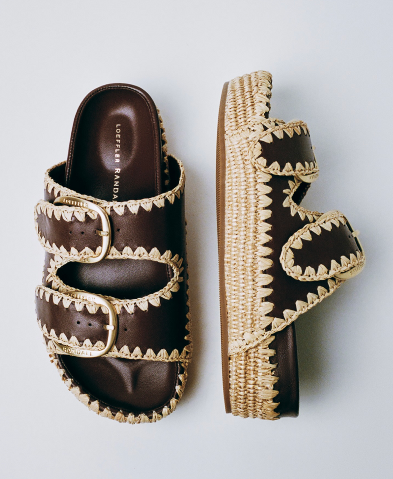 Nico Chocolate/Natural Two-Band Sandal - Loeffler Randall