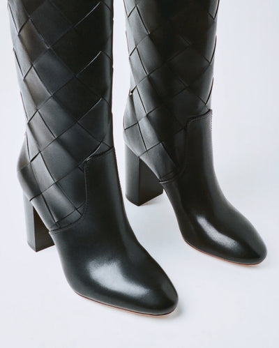 Goldy Black Woven Tall Boot - Loeffler Randall