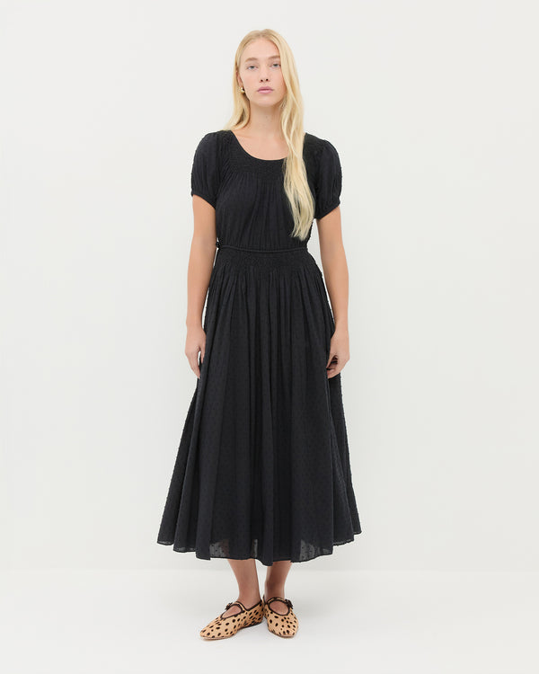 Nadya Dress in black cotton.