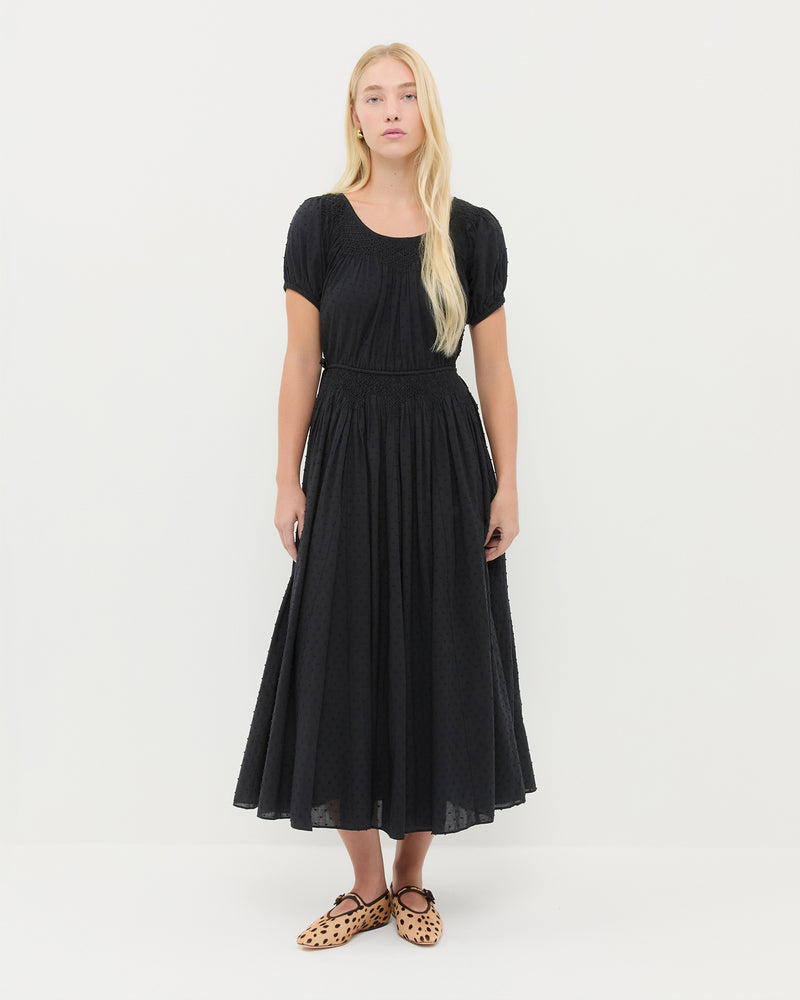 Nadya Dress in black cotton.