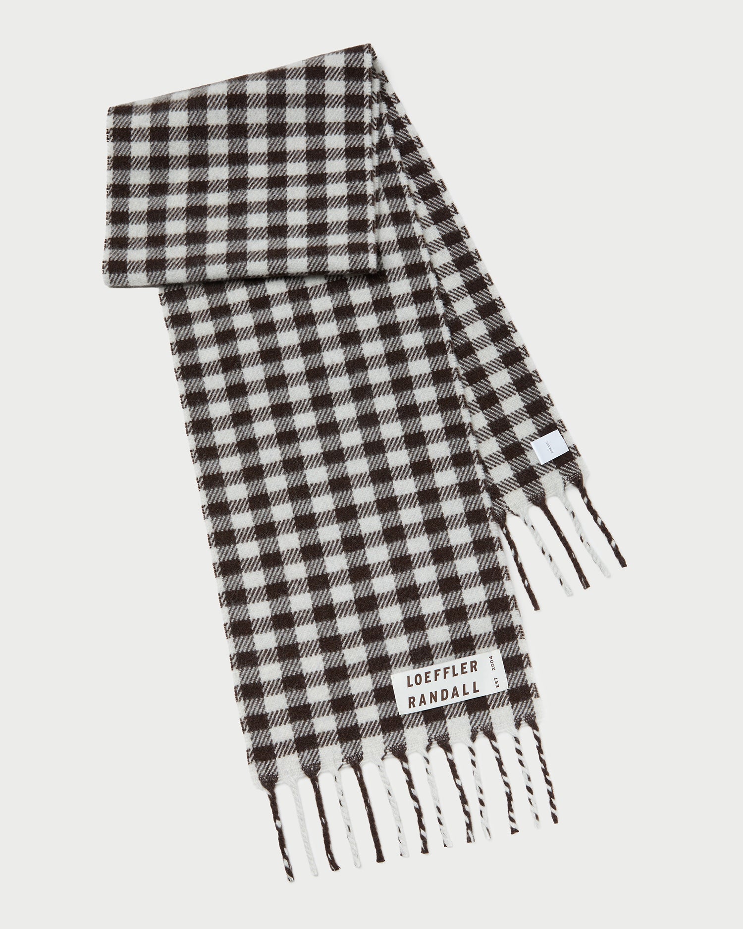 Nara Brown/Grey Gingham Scarf | Soft Accessories