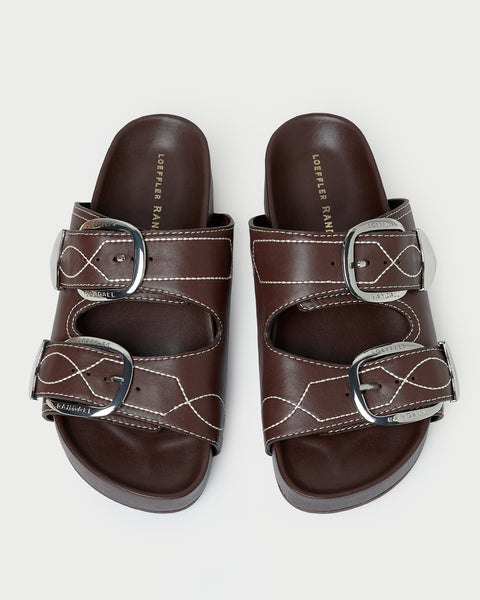 Nico Espresso Two-Band Sandal | Flat Sandals | Footwear
