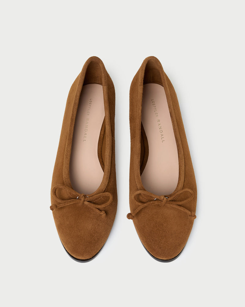 Noelle Cacao Suede Ballet Flat in cacao brown suede.