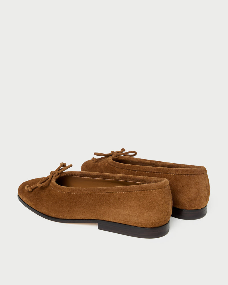 Noelle Cacao Suede Ballet Flat in cacao brown suede.