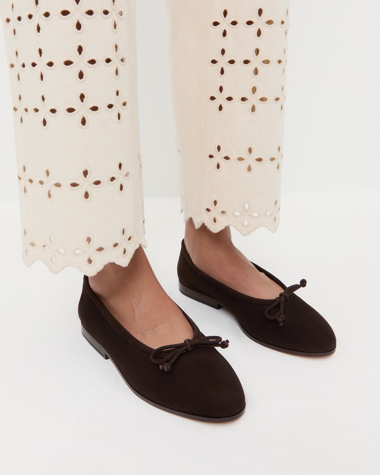 Noelle Brown Suede Ballet Flat Flats Footwear