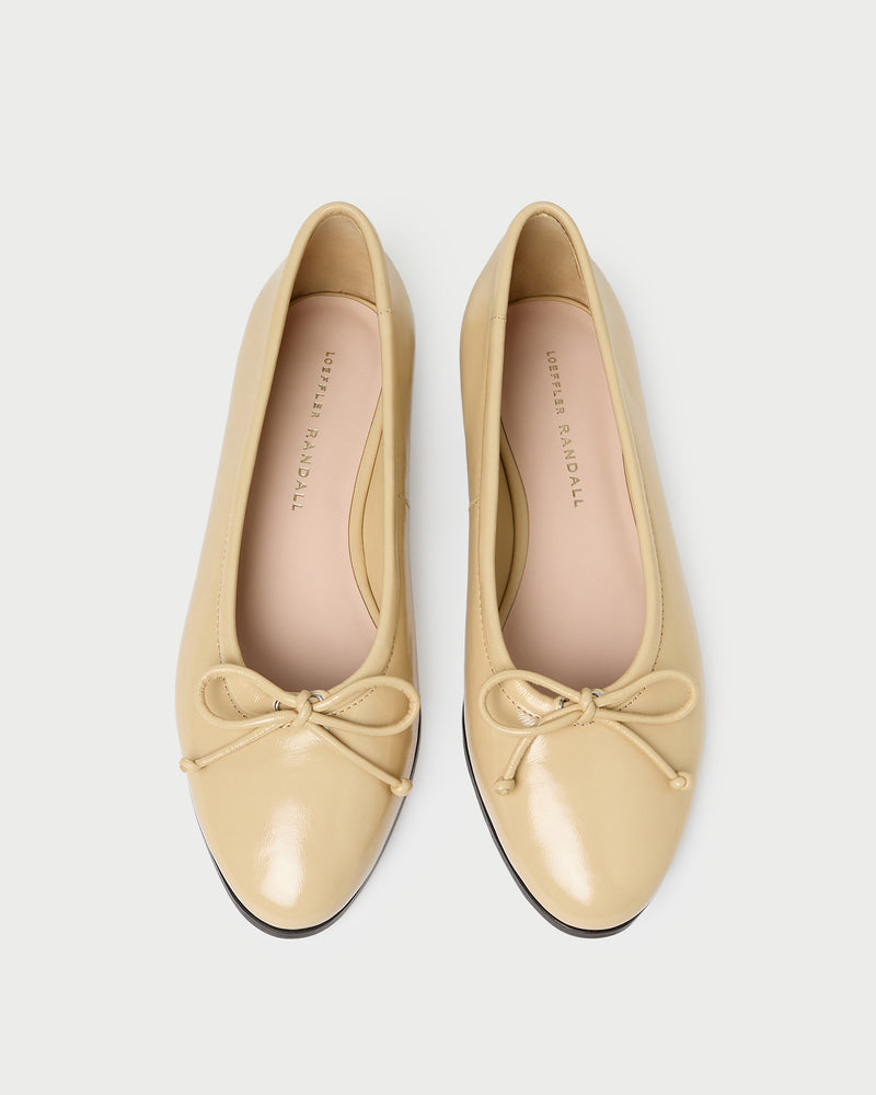 Noelle Bisque Ballet Flat in patent leather.