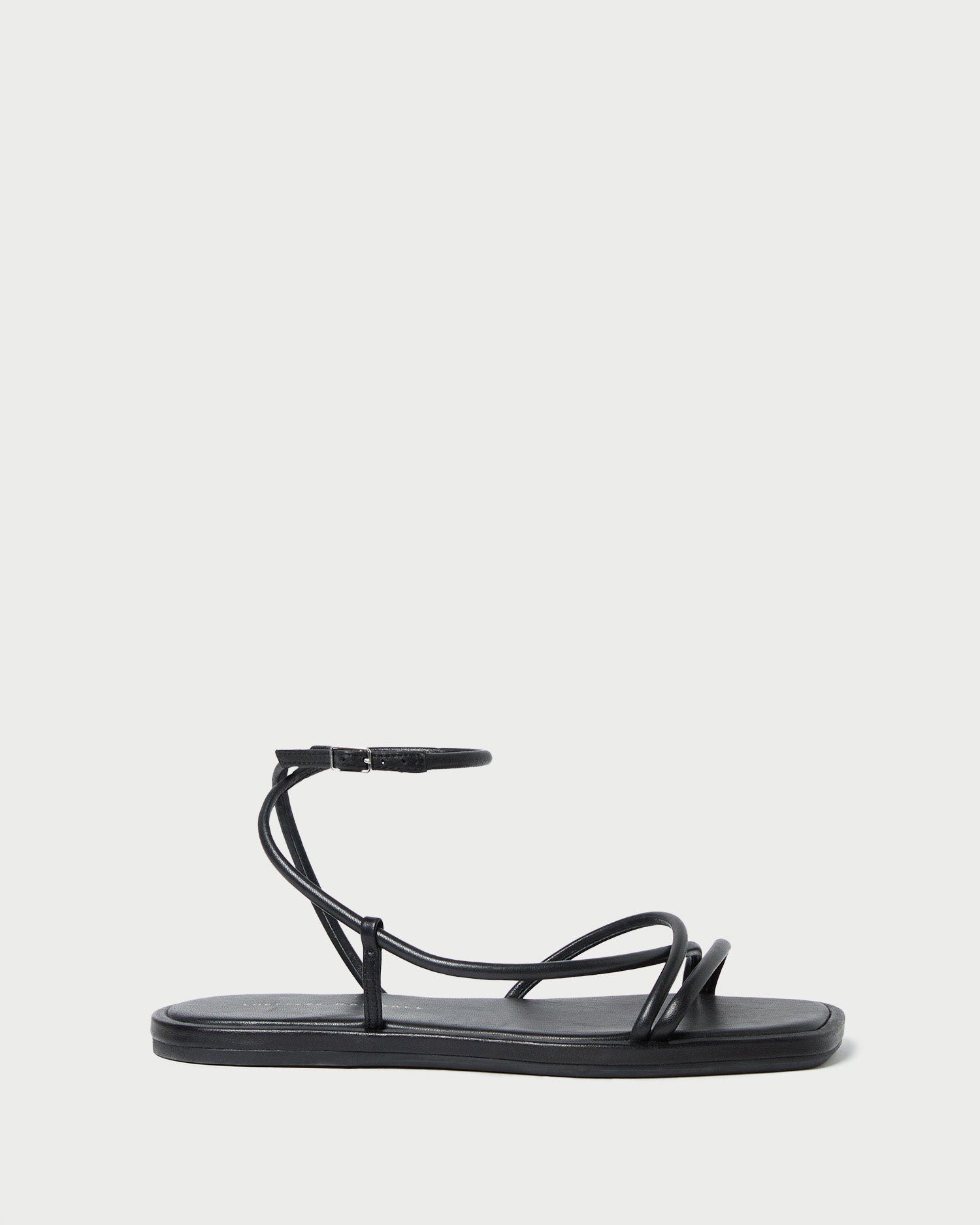Noor Black Leather Flat Sandal - Black / 5 Noor Black Leather Flat Sandal - Black / 5