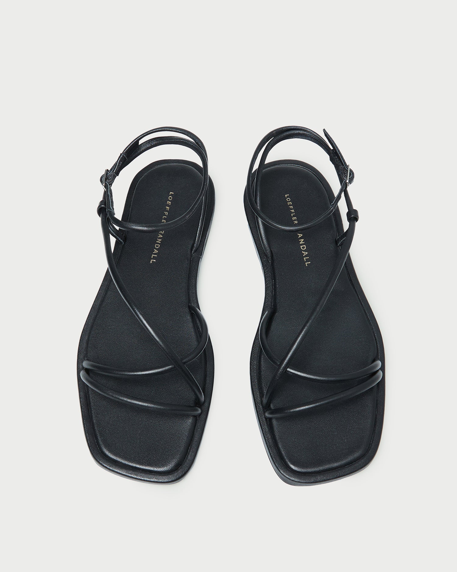 Loeffler Randall Noor Strappy Ankle Wrap Flat Sandal in Black