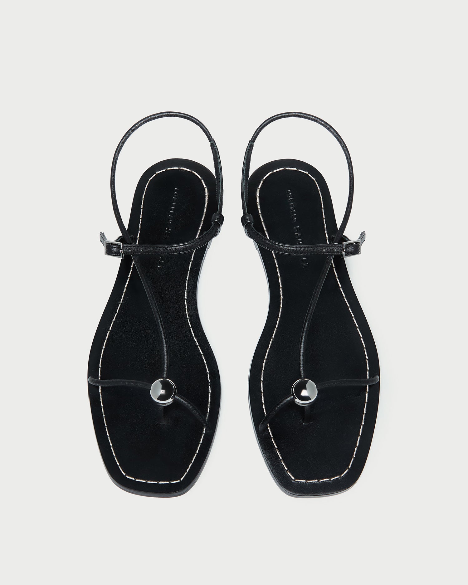 Lara Black Leather Sandal | Flat Sandals