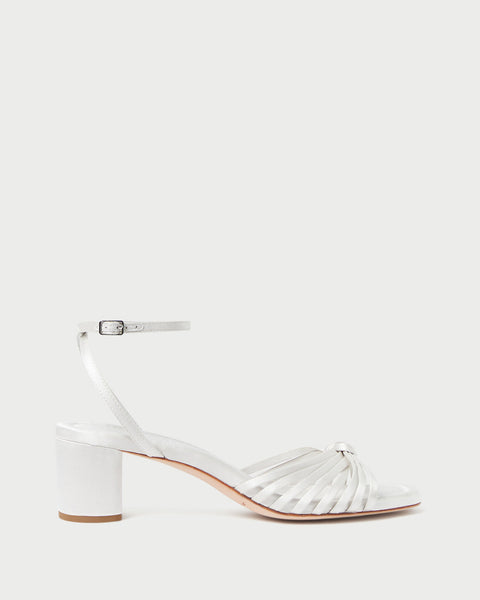 Olivia Cream Knot Mid-Heel | Heeled Sandals | Footwear