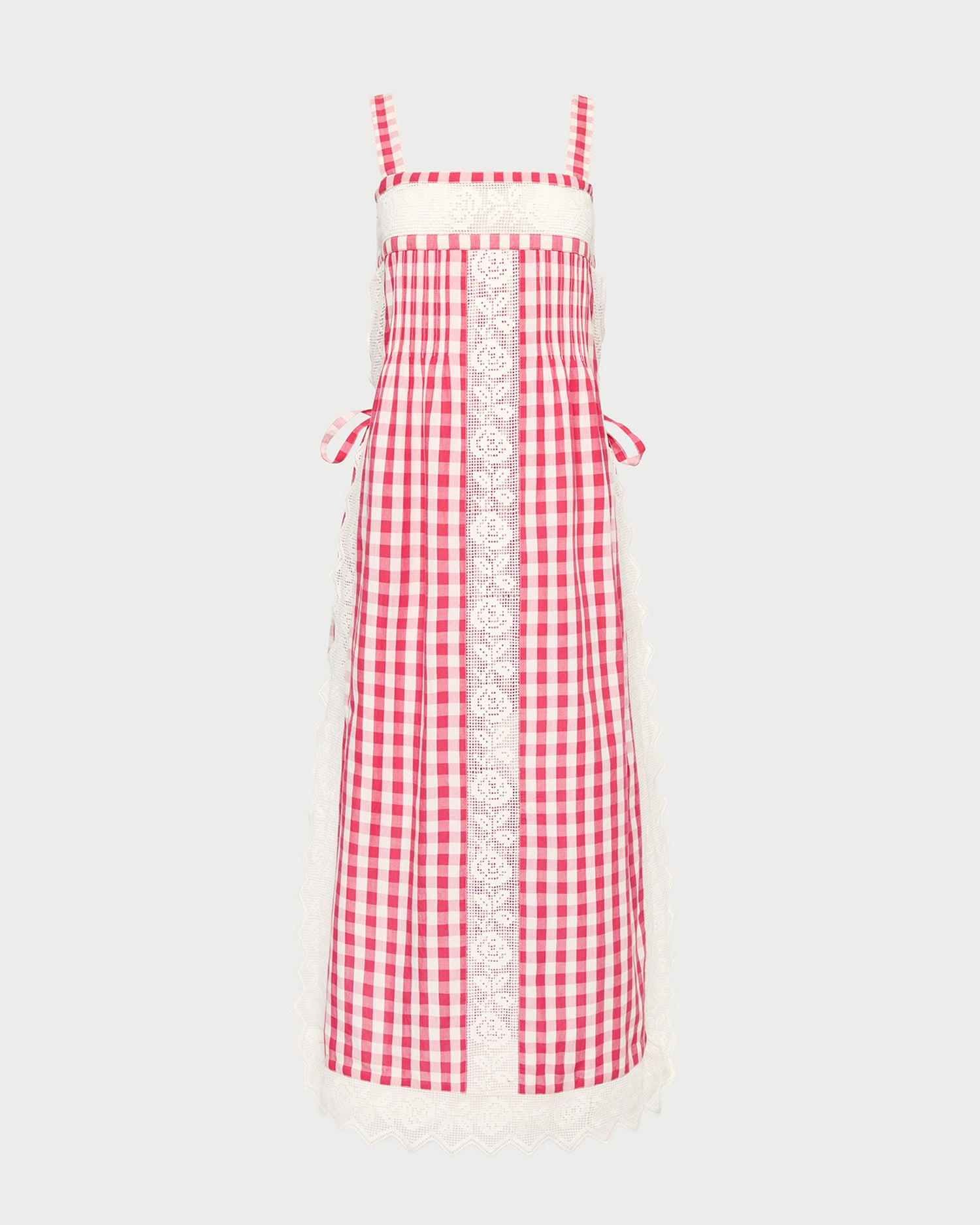 Poppy Red Gingham Lace Trim Dress | Dresses | Apparel XL Poppy Red Gingham Lace Trim Dress | Dresses | Apparel XL