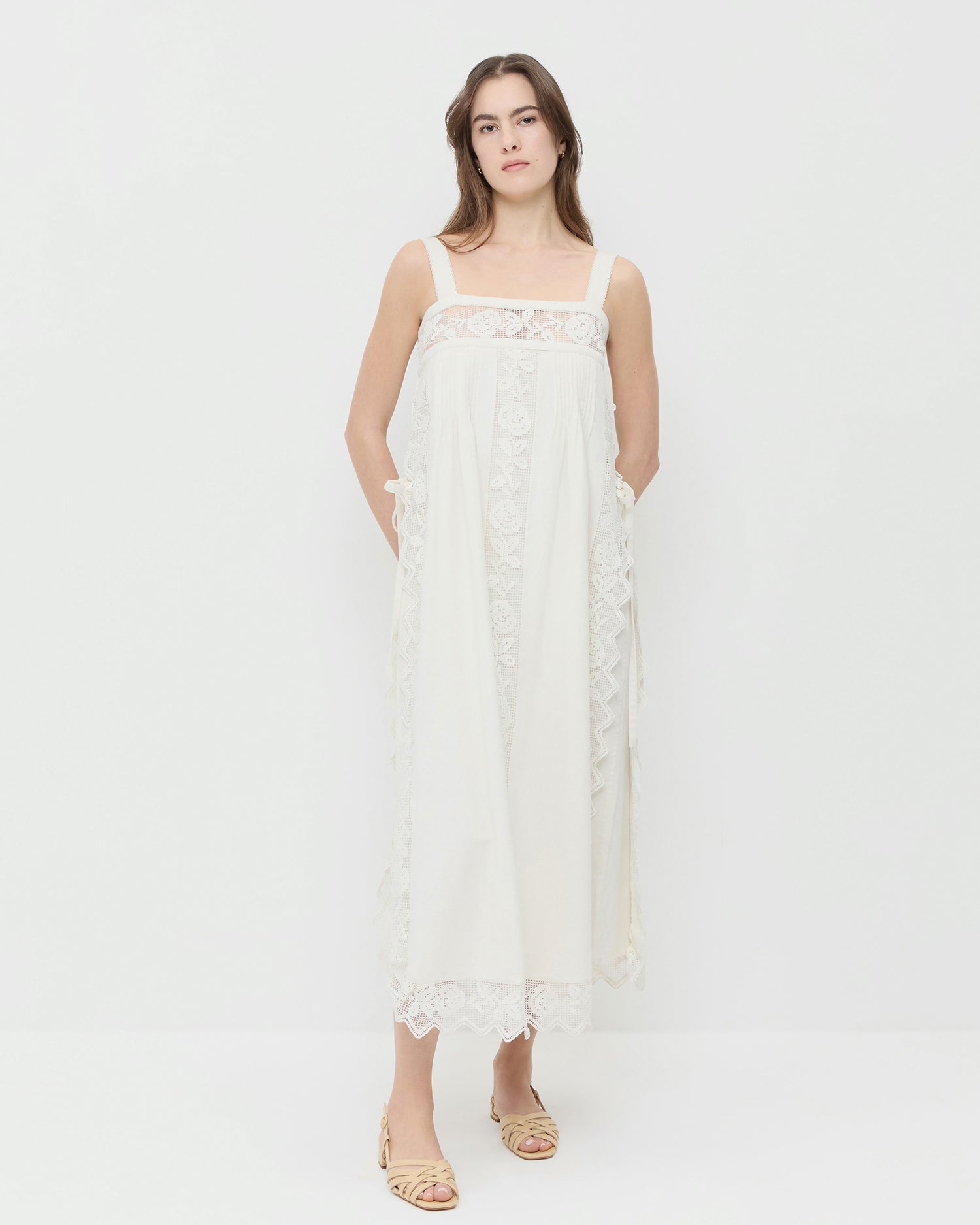 lace trim dress Ivonne V-Neck Maxi Butter special occasions Juniper Lace Trim Satin Midi