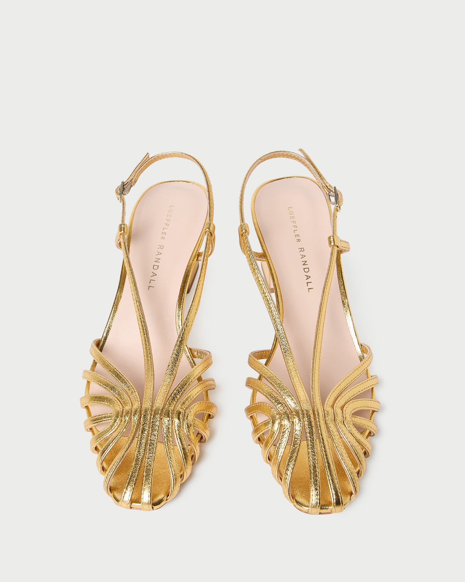 Priscilla Gold Lattice Heeled Sandal - Gold / 8 Priscilla Gold Lattice Heeled Sandal - Gold / 8