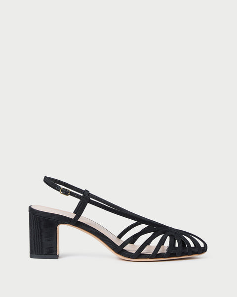 Priscilla Black Moiré Heeled Sandal | Footwear