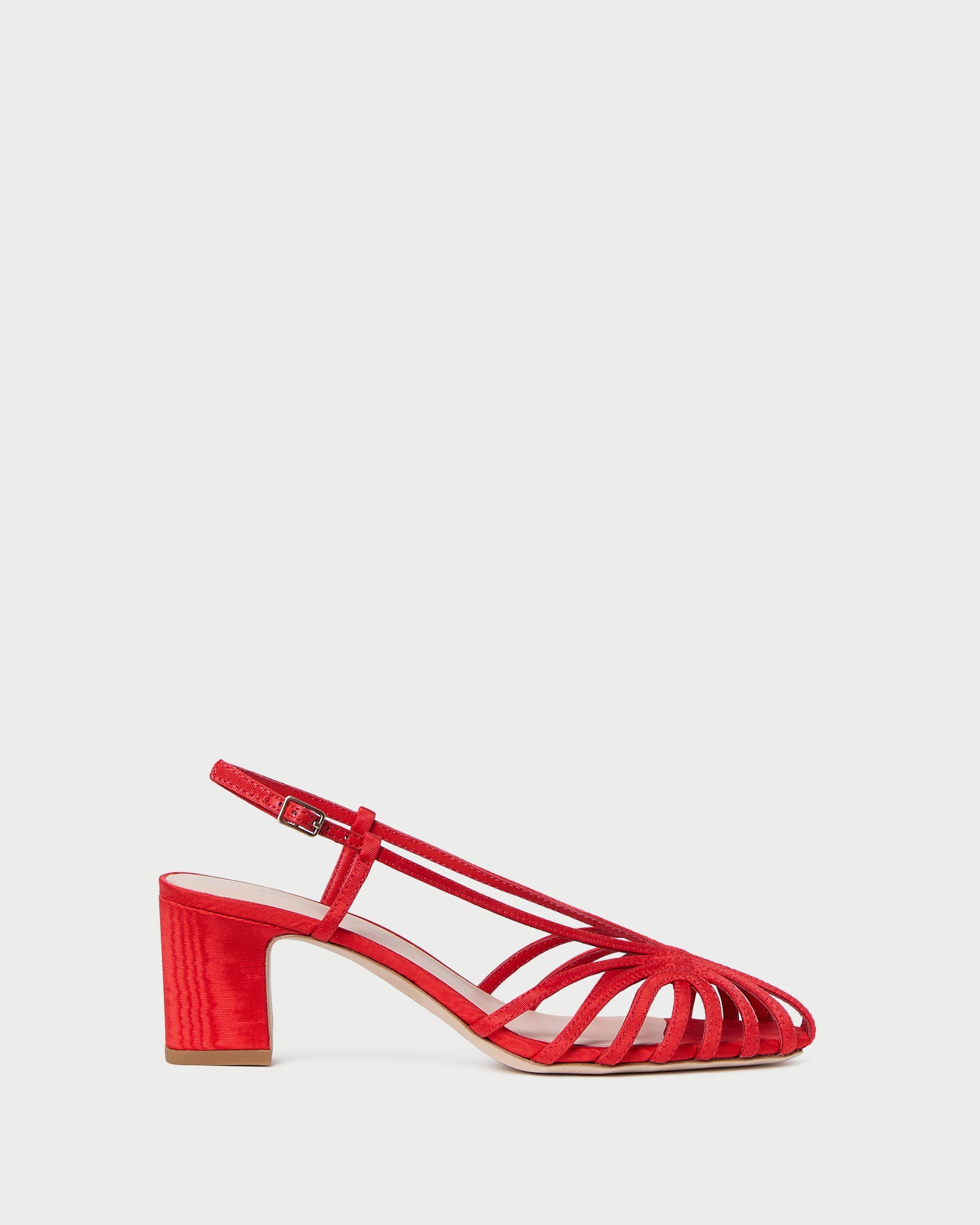 Priscilla Red Moiré Heeled Sandal Heeled Sandals Footwear