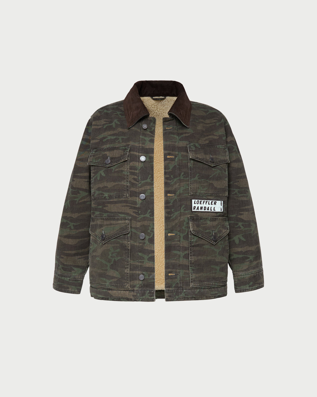Quincy Jacket in dark camo denim.