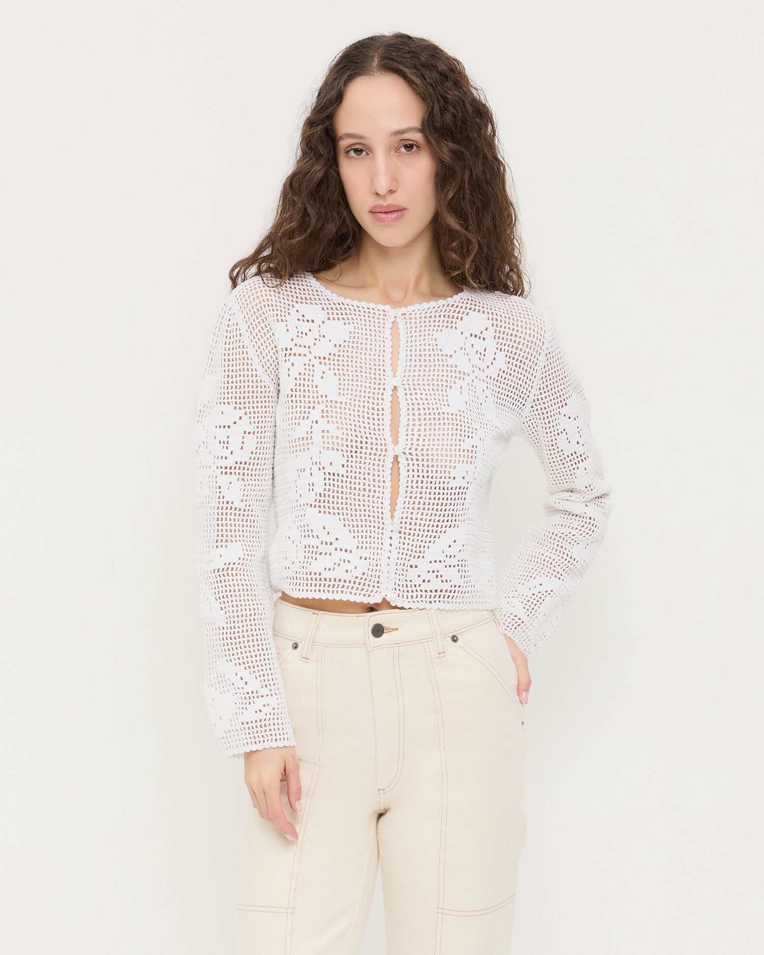 Rae Cream Cardigan | Knitwear | Apparel