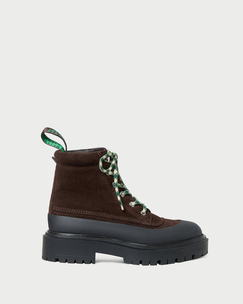 Remy Brown Suede Weather Boot in brown suede.