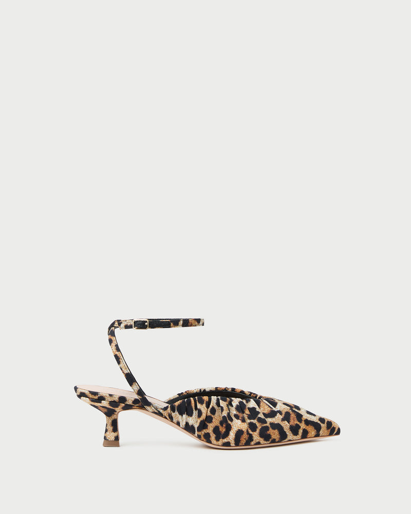 Rio Leopard Jersey Kitten Heel in leopard jersey material.